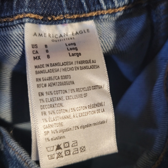 AE Stretch Super High Waisted Ankle Straight Cargo Jean - Picture 13 of 14